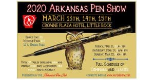 2020 Arkansas Pen Show event details poster.