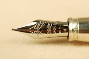 Close-up of a fountain pen nib.