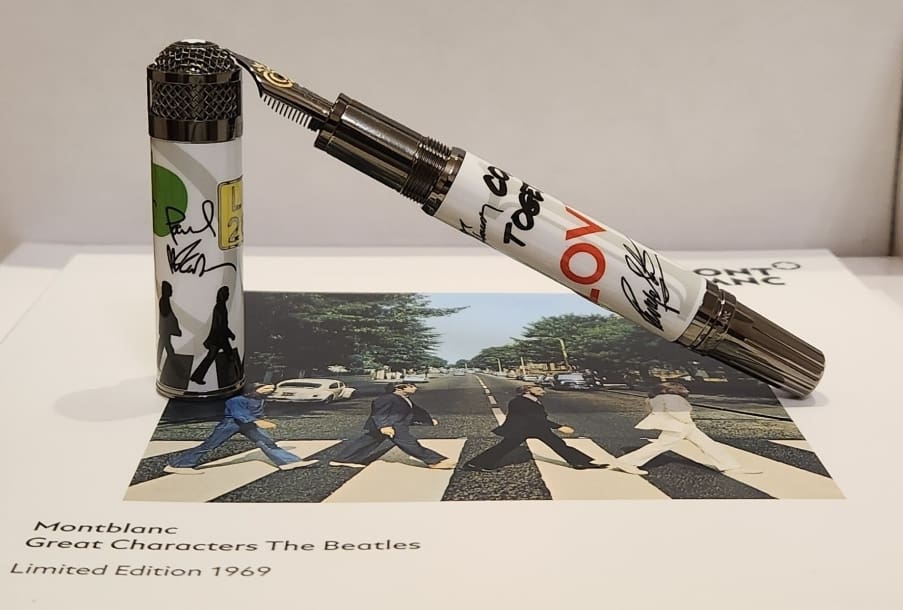 Montblanc Beatles pen on Abbey Road photo.