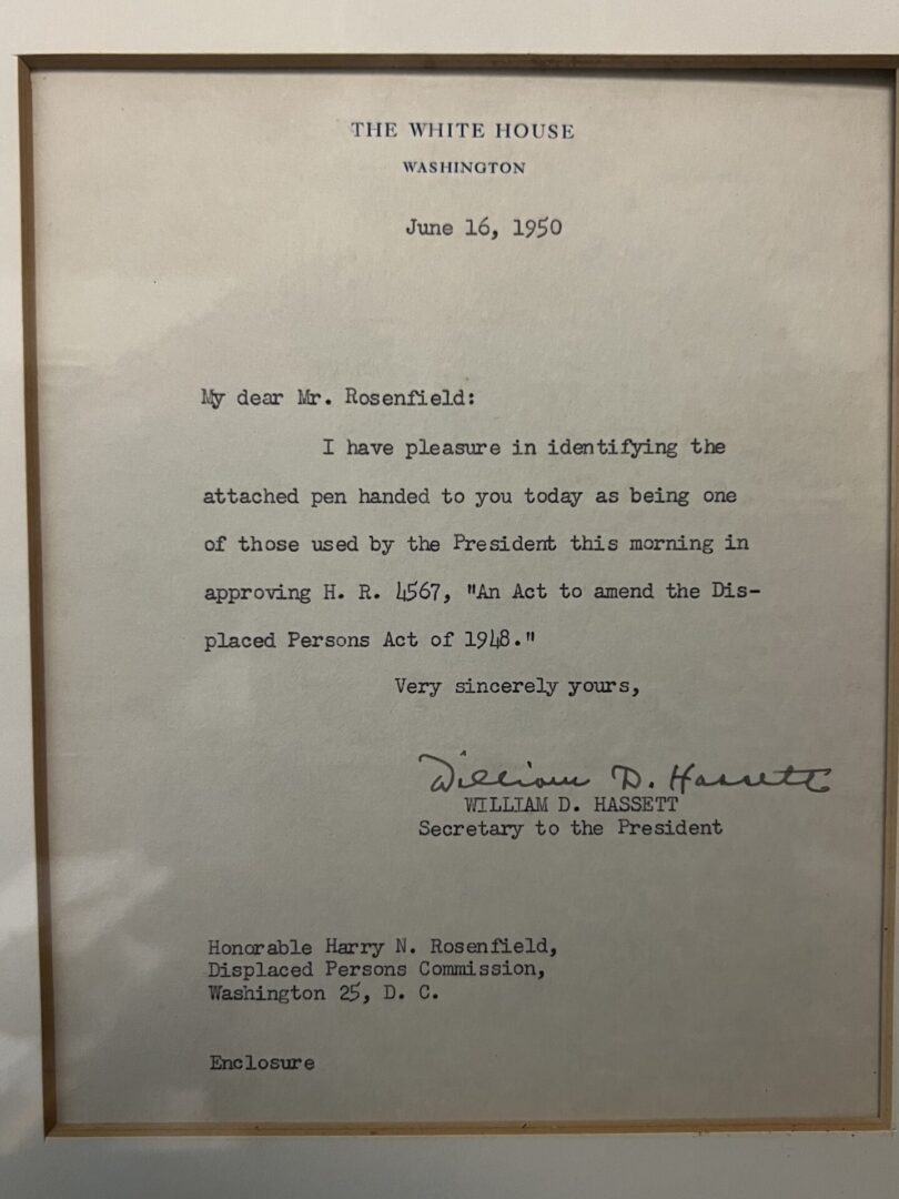 Truman pen letter